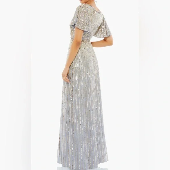 Mac Duggal ★【パーティー ドレス】Sequin One Shoulder Gown Sequined Ruched One Shoulder Gown by Ieena for Mac Duggal